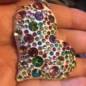 First offer wins! White crystal heart necklace last one available!